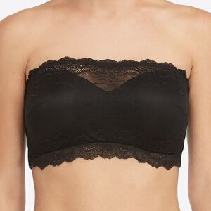 Spanx Undie-Tectable Better Bandeau Black Lace Strapless Bra Large